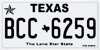 TX license plate BCC6259
