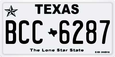 TX license plate BCC6287