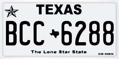 TX license plate BCC6288