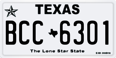 TX license plate BCC6301