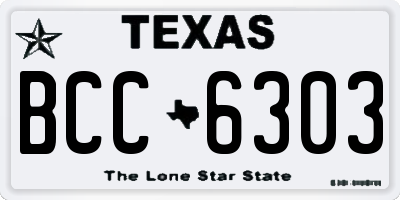 TX license plate BCC6303