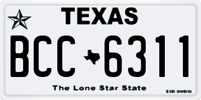 TX license plate BCC6311