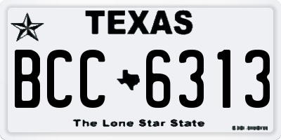 TX license plate BCC6313