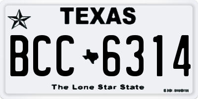 TX license plate BCC6314