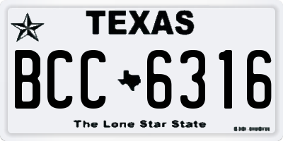 TX license plate BCC6316