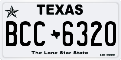 TX license plate BCC6320