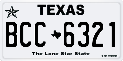 TX license plate BCC6321