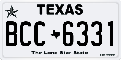 TX license plate BCC6331