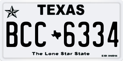 TX license plate BCC6334