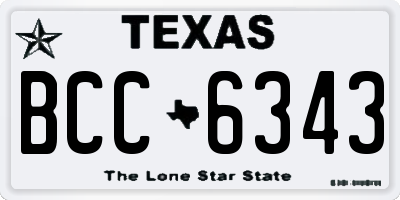 TX license plate BCC6343