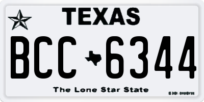 TX license plate BCC6344