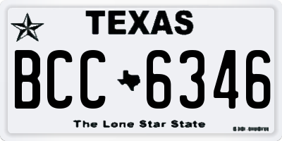 TX license plate BCC6346