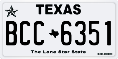 TX license plate BCC6351