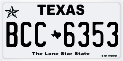 TX license plate BCC6353