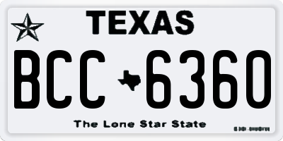 TX license plate BCC6360