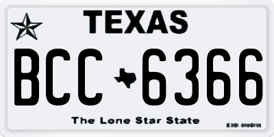 TX license plate BCC6366
