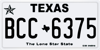TX license plate BCC6375