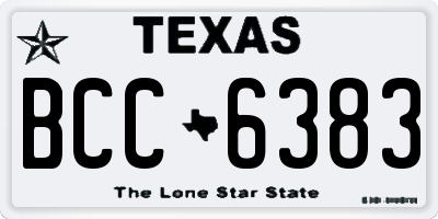 TX license plate BCC6383