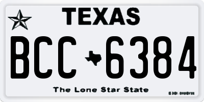 TX license plate BCC6384