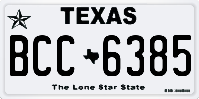 TX license plate BCC6385