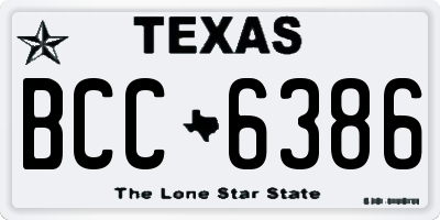 TX license plate BCC6386