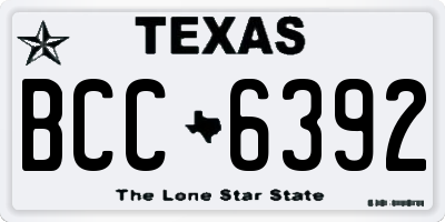 TX license plate BCC6392