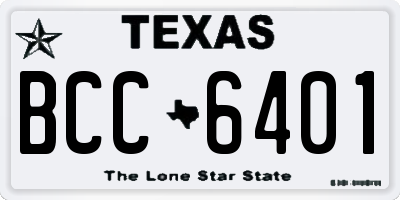 TX license plate BCC6401