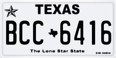TX license plate BCC6416