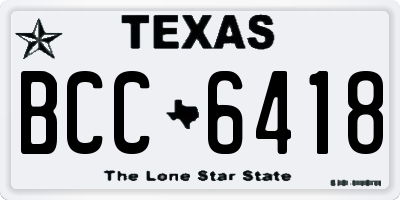 TX license plate BCC6418
