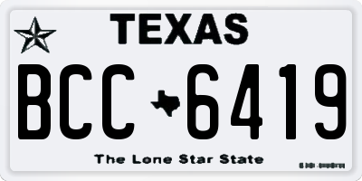 TX license plate BCC6419