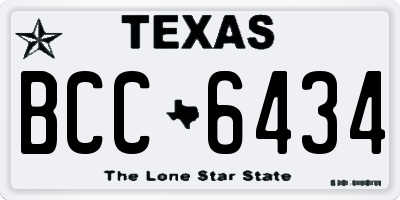 TX license plate BCC6434