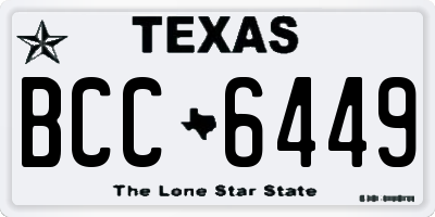 TX license plate BCC6449