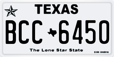 TX license plate BCC6450