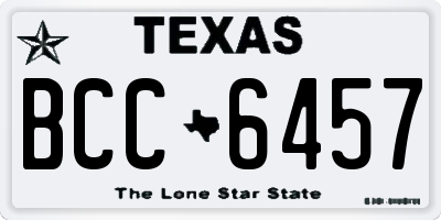 TX license plate BCC6457