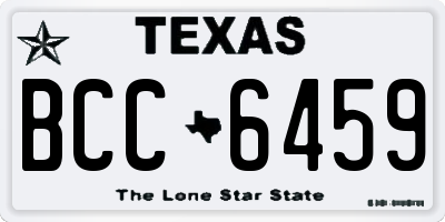 TX license plate BCC6459