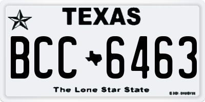 TX license plate BCC6463