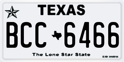 TX license plate BCC6466