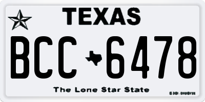 TX license plate BCC6478