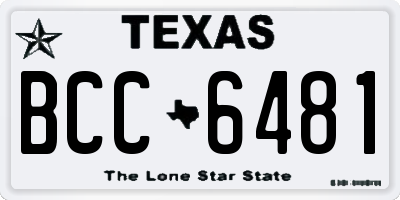 TX license plate BCC6481