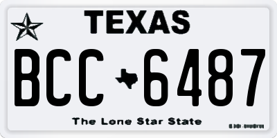 TX license plate BCC6487