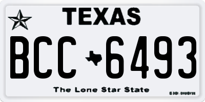 TX license plate BCC6493