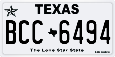 TX license plate BCC6494