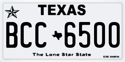 TX license plate BCC6500