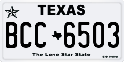 TX license plate BCC6503