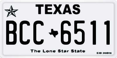 TX license plate BCC6511