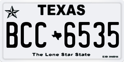 TX license plate BCC6535