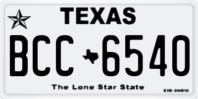 TX license plate BCC6540