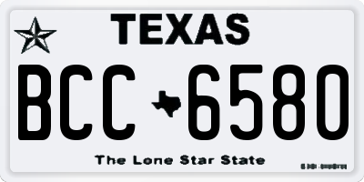 TX license plate BCC6580