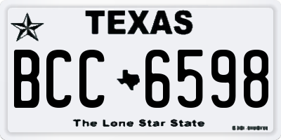 TX license plate BCC6598