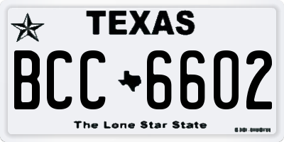 TX license plate BCC6602